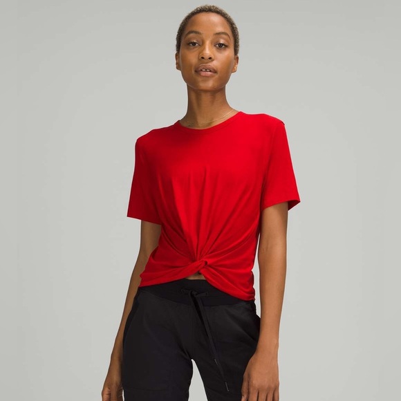 lululemon athletica Tops - Lululemon Crescent Red Short Sleeve Tee